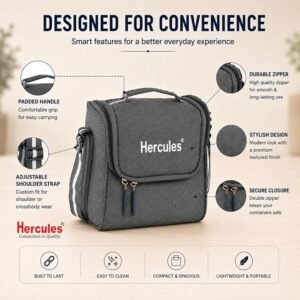 HERCULES Alies Stainless Steel Lunch Box | 5-Piece Set (275ml+370ml+370ml+400ml+525ml) | 1990ml Total | Containers, Tumbler & Roti Box | Food Grade & BPA Free | Insulated Bag & Spoon Included